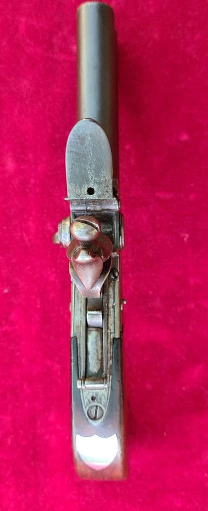 A scarce double Barrelled Tap Action Flintlock Pistol, made by  J. & W. Richards of LONDON.Ref 3935